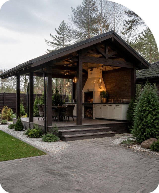 Строительство беседки с летней кухней в Губахе от 362810 р. | РадиДОМА-Гбх